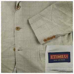 E.Thomas MabroUomo Blazer Sport Coat Mens 44L Silk Wool Blend Made in Italy